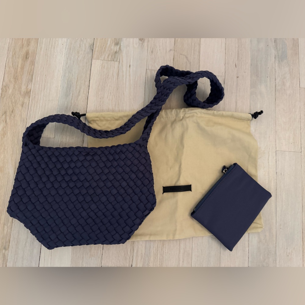 Naghedi Blue Quilted Crossbody Bag